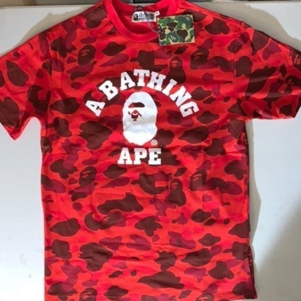 BAPE A Bathing Ape Red Camo Tee XL